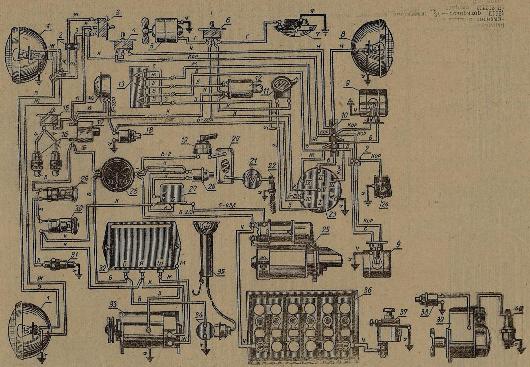 Схема электропроводки трактора т 40 со стартером цветная