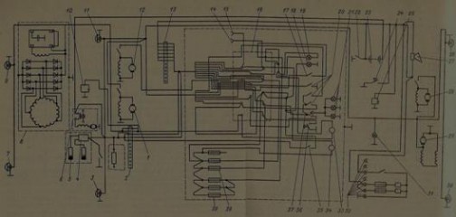 Схема электрооборудования трактора Т-130М