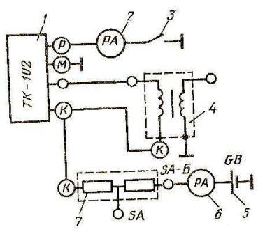 схема проверки транзистора в коммутаторе ТК-102