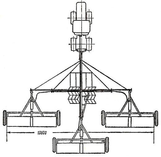 Схема агрегатирования трактора Т-150К с тремя сеялками