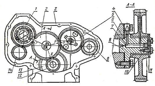 Схема установки распределительных шестерён ГРМ трактора ДТ-75М