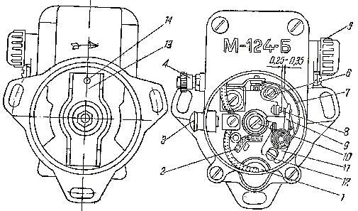 Магнето М-124Б пускового двигателя П-350 трактора Т-150 и Т-150К