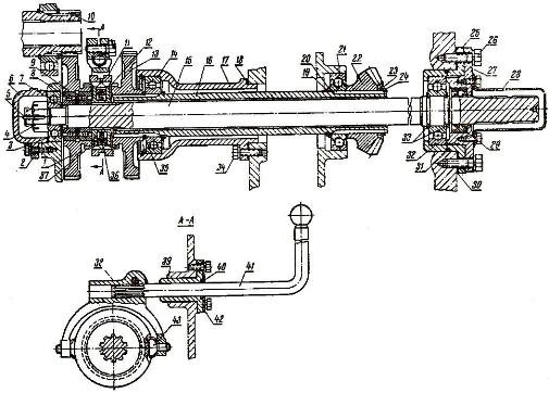 Привод заднего вала отбора мощности трактора Т-40 и Т-40А
