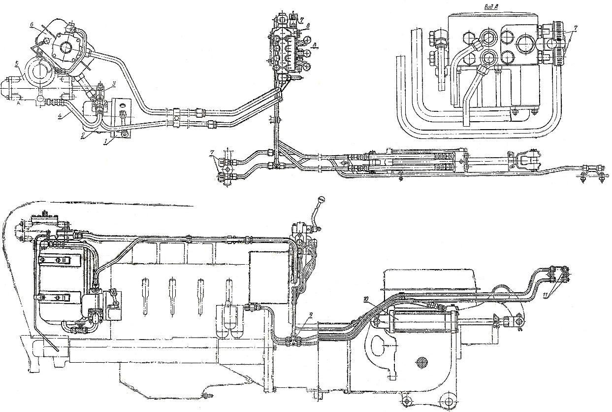 Схема гидравлики т 25