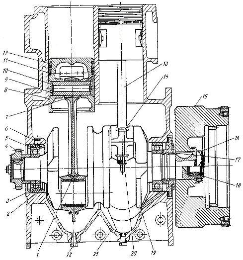 Кривошипно-шатунный механизм пускового двигателя П-23У трактора Т-130М