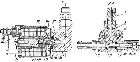 Электромагнитный клапан системы предпускового подогрева двигателя трактора ДТ-75