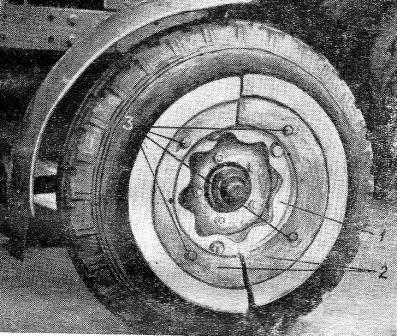 Установка двух грузов заднего колеса на грузе переднего колеса
