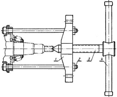 Съёмник для снятия внутреннего подшипника с оси переднего колеса