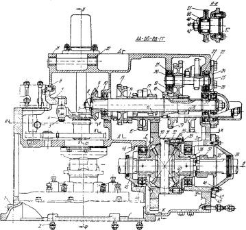 Главная передача (вид сверху) самоходного шасси Т-16М