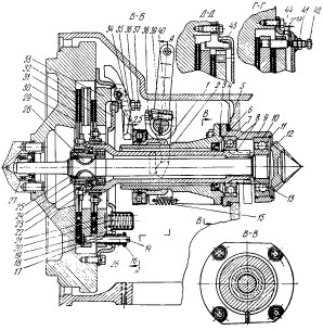 Муфта сцепления (продольный разрез) самоходного шасси Т-16М