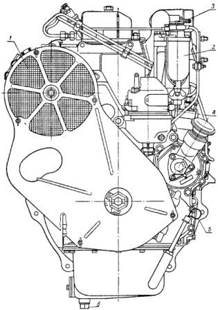 Двигатель Д-21 (вид спереди) трактора Т-25