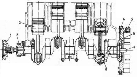 Кривошипно-шатунный механизм дизельного двигателя трактора Т-100М3