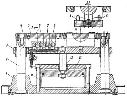 Пневматическое зажимное приспособление для фрезерования крышек подшипников