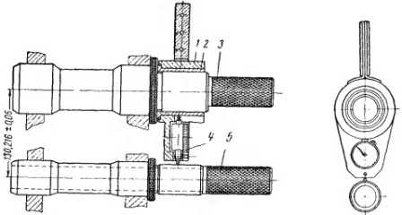 Приспособление для замера межцентрового расстояния отверстий коренных подшипников блока цилиндров