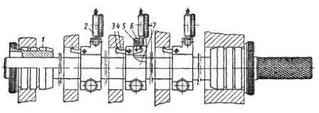 Приспособление для проверки деформации гнёзд коренных подшипников