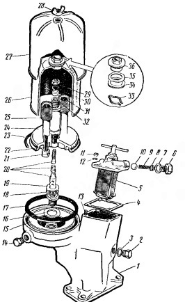 Фильтр грубой очистки масла и центрифуга